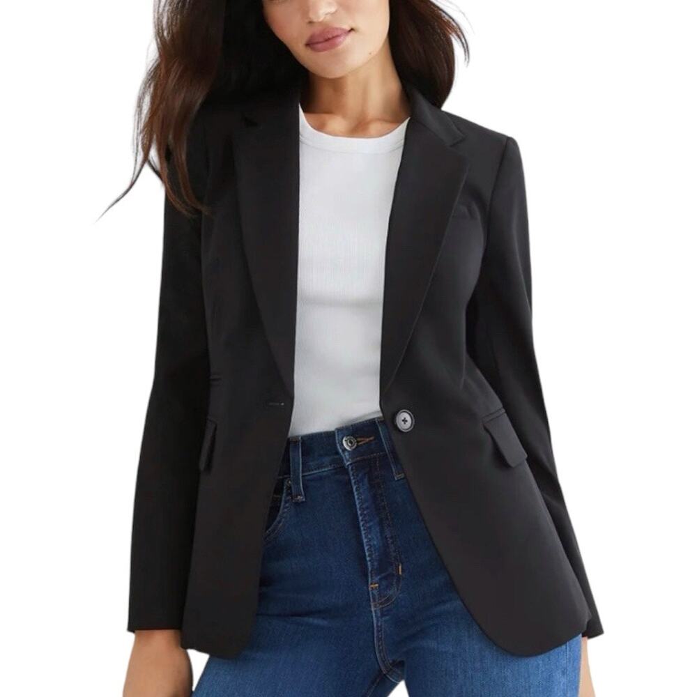 Veronica Beard Black Wool Single Button Classic D… - image 1